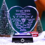 ZHSHWAT Christmas Day Birthday Gifts for Wife, Husband Crystal Multi Colour Night Light Gift for Wife, Romantic Crystal Rose Decor for Wife Anniversary Birthday Gifts Ideas - Image 4