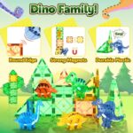 Coodoo Dinosaur Toys Magnetic Tiles 3D Movable Dinos for Kids 3-5 5-7 Toddler Outdoor Sensory Toys, STEM Educational Magnetic Blocks for 3+ Years Old Boys Girls Kids Toy - Image 5