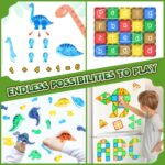 Coodoo Dinosaur Toys Magnetic Tiles 3D Movable Dinos for Kids 3-5 5-7 Toddler Outdoor Sensory Toys, STEM Educational Magnetic Blocks for 3+ Years Old Boys Girls Kids Toy - Image 6
