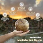 Tai Chi Ball Wooden Ball_ Tai chi Ball Qigong Martial Arts Kungfu Exercise Equipment. Wooden Ball for tai chi Practice and Book Applicable. tai chi DVD Practice for Beginners and Older - Image 3