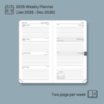 POPRUN 2026 Pocket Planner Week to View 3.5" x 6.5" Hardcover - Small Daily Weekly Monthly Calendar with Elastic Closure, Pen Holder, Ivory Paper - Orange - Image 4