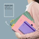 POPRUN 2026 Pocket Planner, (Small Size-4'' x 6.25'') - Daily Weekly and Monthly Calendar Agenda 2026 Appointment Book with Monthly Tabs, Spiral Soft Cover, Inner Pocket, 100 GSM - Navy Blue - Image 3