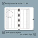 POPRUN 2026 Pocket Planner, (Small Size-4'' x 6.25'') - Daily Weekly and Monthly Calendar Agenda 2026 Appointment Book with Monthly Tabs, Spiral Soft Cover, Inner Pocket, 100 GSM - Navy Blue - Image 5