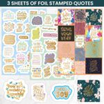 bloom daily planners 40 Page Mega Planner Sticker Pack (1500+ Stickers) - 6” x 9” Bound Ultimate Variety Sticker Book with Foil - Seasons, Celebrations, Holidays, Food, Travel, Quotes & More - Vol. 1 - Image 7
