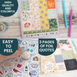 bloom daily planners 40 Page Mega Planner Sticker Pack (1500+ Stickers) - 6” x 9” Bound Ultimate Variety Sticker Book with Foil - Seasons, Celebrations, Holidays, Food, Travel, Quotes & More - Vol. 1 - Image 8