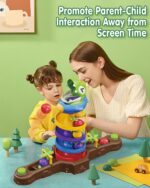 Dinosaur Ball Drop Toy for 3 4 5 6 7 8 Years Old Kids, Dino Spin Twister Toddlers Toy, Shoot Balls Toddler Montessori Toys Gifts for 3-6 Year Old Boys Girls, 2 Players PK Mode - Image 4