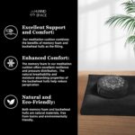 Meditation Zafu Cushion Set with Buckwheat Hulls & Memory Foam - Ergonomic Support for Yoga & Sitting - Removable Machine-Washable Luxury Velvet Cover - for Adults and Kids (Black) - Image 8