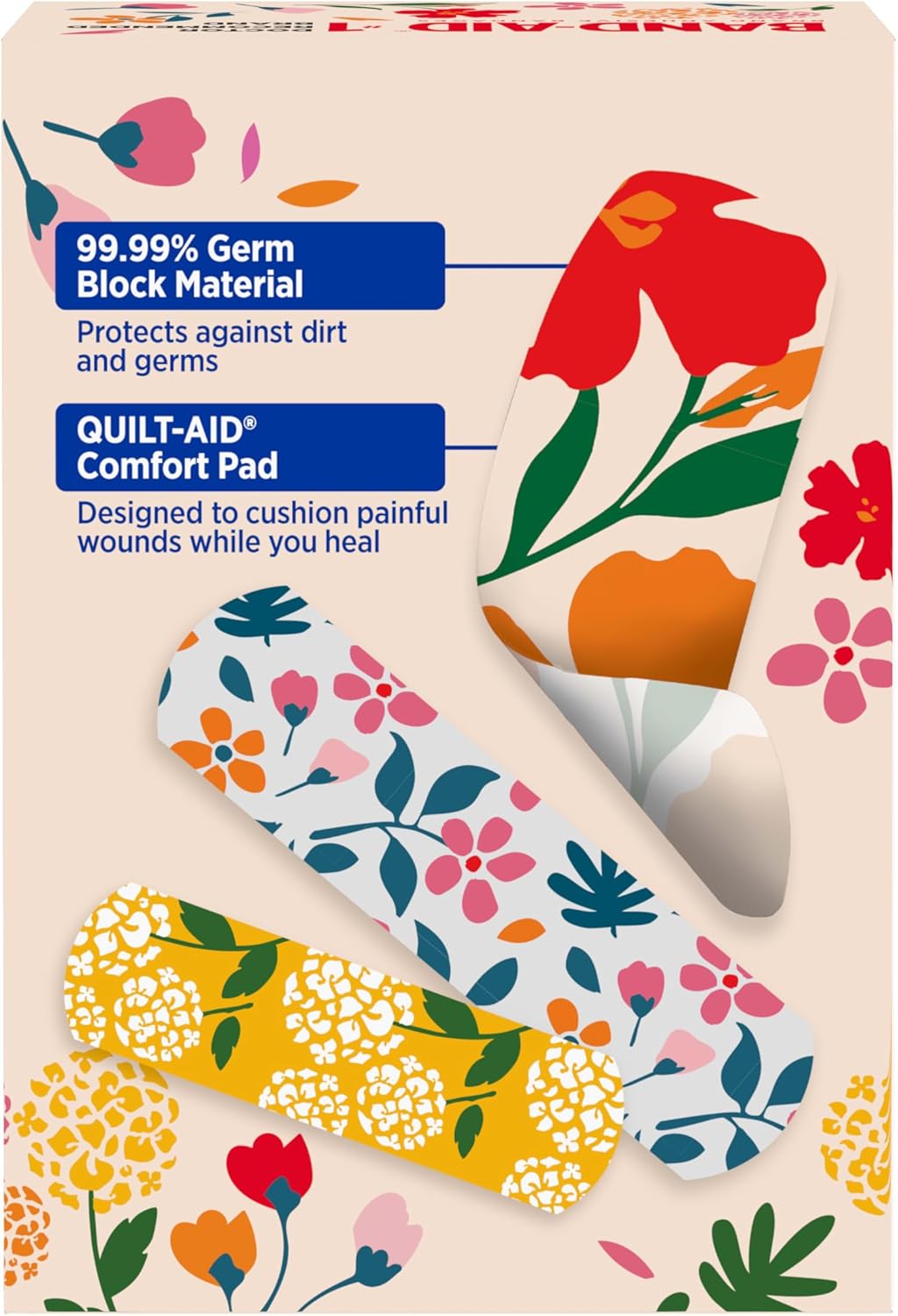 Band-Aid Brand Flexible Fabric Adhesive Bandages, Comfortable Flexible Protection & Wound Care for Minor Cuts & Scrapes, First Aid Bandage with a Wildflower Design, Assorted Sizes, 30 ct - Image 9