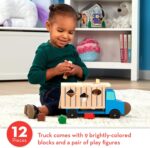 Melissa & Doug Shape-Sorting Wooden Dump Truck Toy with 9 Colorful Shapes and 2 Play Figures Wooden Vehicle Toys, Shape Sorter Toys for Toddlers Ages 2+ - Image 3