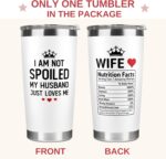 Gifts for Wife - Wife Gifts from Husband - Wedding Anniversary for Women, Valentines, Birthday Gift Ideas, Mothers Day, Christmas Gift for Her - Romantic Cup for Her - 20 Oz White Tumbler - Image 3