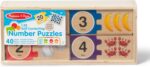 Melissa & Doug Self-Correcting Wooden Number Puzzles with Storage Box (40 pcs) - Image 4