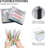 Dofilachy Journal Supplies Storage Case,Journal Case with 2 Detachable Layers- Travel Organizer for B5 Planner Pens Planner Stickers and Accessories (Gray, Medium) - Image 4