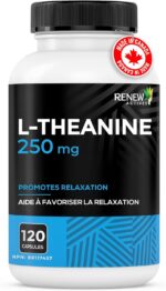 Renew Actives L-Theanine Supplements - Promotes Relaxation, Mental Clarity, & Focus - 250mg Per Serving - Non-GMO, Vegan, Gluten-Free - Made in Canada - 120 Easy-to-Swallow Capsules - Image 3