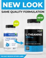 Renew Actives L-Theanine Supplements - Promotes Relaxation, Mental Clarity, & Focus - 250mg Per Serving - Non-GMO, Vegan, Gluten-Free - Made in Canada - 120 Easy-to-Swallow Capsules - Image 4
