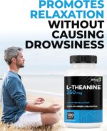 Renew Actives L-Theanine Supplements - Promotes Relaxation, Mental Clarity, & Focus - 250mg Per Serving - Non-GMO, Vegan, Gluten-Free - Made in Canada - 120 Easy-to-Swallow Capsules - Image 7