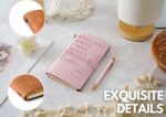 Coffee gifts Leather Journal Notebook with Pen, for Coffee Lovers, Men, Women on Birthday, Refillable Sketchbook, Travel Diary, Lined Planner, 7x5 Inches, Pink - Brilliant Ideas - Leather embossing - Image 6