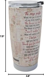 Macorner Gifts for Wife, Wife Gifts, Romatic Valentines day gifts for Her, Christmas gift for Old Couple, You & Me We Got This, Stainless Steel Tumbler 20oz I Love You Her, Anniversary Presents - Image 9