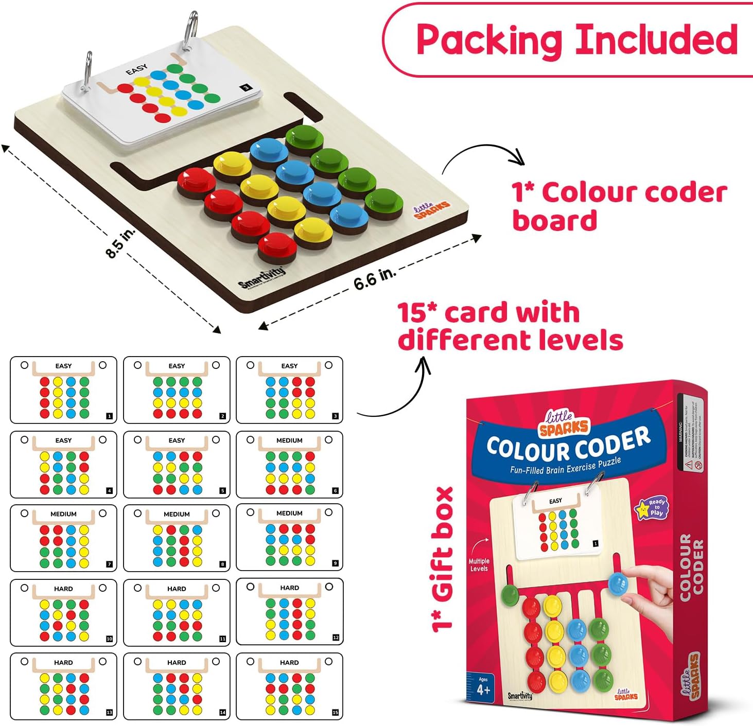 Smartivity Montessori Slide Puzzle I Color & Pattern Matching Toys for Kids 4 to 8 Years I Christmas, Birthday Gift for Boys & Girls I Preschool Educational Toy for 4, 5, 6, 7, 8 | Travel Friendly - Image 4