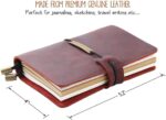 Robrasim Refillable Handmade Travelers Notebook, Leather Travel Journal Notebook for Men & Women, Perfect for Writing, Gifts, Travelers, 5.2" x 4" Inches - Wine - Image 3