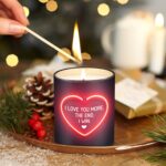 TEEZWONDER Christmas Anniversary Wedding Gifts for Women Men - I Love You More Long Lasting Vanilla Lavender Candle 10 Oz - I Love You Christmas Birthday Gifts for Him Her Boyfriend Husband - Image 5