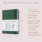 Time Blocking and ADHD Planner by Refine Days. 180 Undated Pages, To Do List, Hourly Schedule, Daily and Monthly Agenda. Time Management & Productivity Notebook. A5 (Green) - Image 7