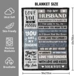 Husband Christmas Birthday Gifts - Unique Wedding Anniversary Romantic Gifts for Husband from Wife - Valentines Day Fathers Day Birthday Presents for Him - to My Man Blanket 50"x60" - Image 7