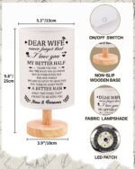 Stocking Stuffers Christmas Wife Gifts from Husband - Birthday Gifts for Wife from Husband - Fabric Bedside Decor Lamp for Wedding Anniversary - Image 4