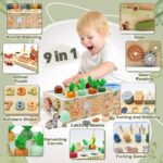 Montessori Wooden Toys for 1+ Year Old, 9 in 1 Montessori Toddler Toy with Preschool Educational Toys for 2+ Year Old, Birthday for Boys Girls - Image 3