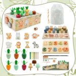 Montessori Wooden Toys for 1+ Year Old, 9 in 1 Montessori Toddler Toy with Preschool Educational Toys for 2+ Year Old, Birthday for Boys Girls - Image 4