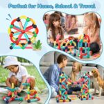 Magnetic Building Blocks - STEM Learning Toys for Kids 3+, Montessori Sensory Toys with Stronger Magnets, Creative Construction Kit Gift for Boys & Girls - Image 7
