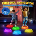 Flooyes Stepping Stones for Kids, 6pcs Light up & Music Non-Slip Stepping Stones, Sensory Toy for Toddler Balance & Coordination Skills, Indoor & Outdoor Toys, Toys for Toddlers Ages 3-5 - Image 3