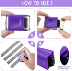 2 Pieces Identity Theft Prevention Stamp Guard Your ID Stamp Roller Address Blocker Wide Rolling Security for Mail(Medium,Black and Purple) - Image 4