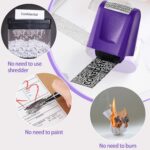 2 Pieces Identity Theft Prevention Stamp Guard Your ID Stamp Roller Address Blocker Wide Rolling Security for Mail(Medium,Black and Purple) - Image 5