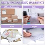 2 Pieces Identity Theft Prevention Stamp Guard Your ID Stamp Roller Address Blocker Wide Rolling Security for Mail(Medium,Black and Purple) - Image 8