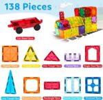 Ryoichi 138PCS Magnetic Building Tiles Set with 2 Cars, STEM Educational Construction Blocks & Montessori Learning Toys for Kids Ages 3-9+ Years - Image 3