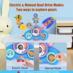STEM Gears Toys for Kids Ages 3+, Creative Learning Building Blocks, 18Pcs Educational Construction Toy Set, Electric & Manual Dual Mode, Versatile Gear Playset Gift for Boys & Girls - Image 6