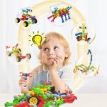 Stem Building Toys for 3 4 5 6 7 8 Year Old Boys Girls Kids,180 Pieces Building Blocks Educational Learning Toys with Large Storage Box,Ideal Christmas Birthday Gifts - Image 6