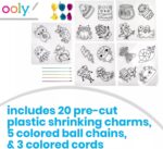 Ooly 28 PC DIY Shrinking Art Kit for Kids, 20 Plastic Pre Cut Charms and More, No Mess Creative Activity Jewelry Making Kit, Christmas Crafts for Kids - Fun Friends - Image 3