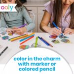 Ooly 28 PC DIY Shrinking Art Kit for Kids, 20 Plastic Pre Cut Charms and More, No Mess Creative Activity Jewelry Making Kit, Christmas Crafts for Kids - Fun Friends - Image 5