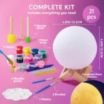Klever Kits DIY 3D Moon Night Light, Paint Your Own Moon Lamp Kit Galaxy Lamp Arts and Crafts Kit, School Activities, Birthday Gifts for Kids Girls Boys - Image 3