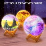 Klever Kits DIY 3D Moon Night Light, Paint Your Own Moon Lamp Kit Galaxy Lamp Arts and Crafts Kit, School Activities, Birthday Gifts for Kids Girls Boys - Image 5