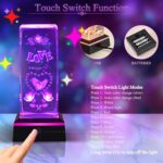 3D Love Crystal Night Light Gifts for Him Her Boyfriend Girlfriend Birthday Christmas, Romantic Love Crystal Lamp Wedding Anniversary Birthday Gift for Women Men Couples Wife Husband - Image 4