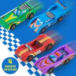 Klever Kits 4 DIY Wooden Race Cars-Build & Paint Your Own Wood Craft Kit, 4 Race Cars Toy, Easy to Assemble Arts Crafts Kit, Birthday Party Presents for Kids Boys and Girls - Image 7
