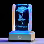 3D Rose Crystal Night Lamp with Adjustable LED Lights - I Love You, Mothers Day Gifts Ideas for Mom Valentines Day, Anniversary, Birthday Gift for Her, Wife, Girlfriend - Image 7