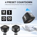 Rotating Visual Pomodoro Timer 5, 25, 10, 50 Min Custom Countdown, Rechargeable Cube Desk Productivity Flip Timer with Detachable Silicone Case, Ideal for ADHD Tool Study Work School (Green) - Image 3