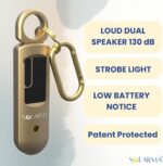 Solarma by HerTime2 | Solar Powered Personal Alarm for Women | Extra Loud Dual Siren + LED | Solar + USB-C Rechargeable | Ideal Gift for College Travel Running Realtors | Self Defense Safety Alarm - Image 4