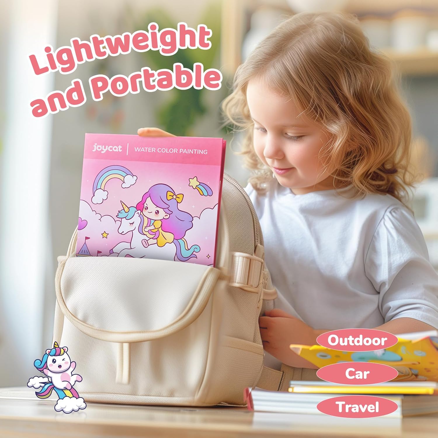 JoyCat Paint with Water Coloring Books for Toddlers, Watercolor Painting Sets for Kids Ages 3-5 4-8, Arts and Crafts Drawing Activities Toy Birthday Gift for Boys Girls (Magical Pony) - Image 7