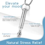 Mindfulness Breathing Necklace Stress Relief Pendant Stainless Steel Anxiety Breathe Necklace for Women Men - Image 4
