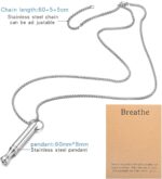 Mindfulness Breathing Necklace Stress Relief Pendant Stainless Steel Anxiety Breathe Necklace for Women Men - Image 5