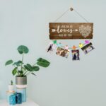 Buecasa Romantic Gifts for Girlfriend Boyfriend Couples Fiance - All of Me Loves All of You Photo Holder with 6 Heart Clips 15.8x6.0 Inches - Image 3